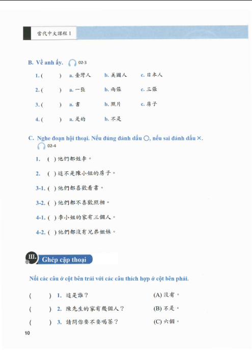 [FREE] sách Giáo Trình Tiếng Trung Đương Đại - Sách Bài Tập 1 PDF8