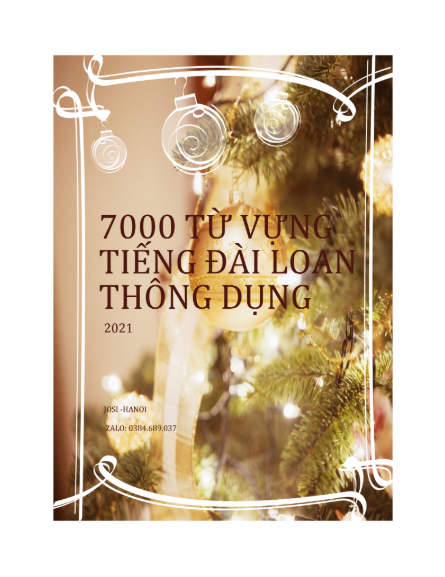 Tải FREE sách 7000 Từ vựng tiếng Đài Loan thông dụng PDF
