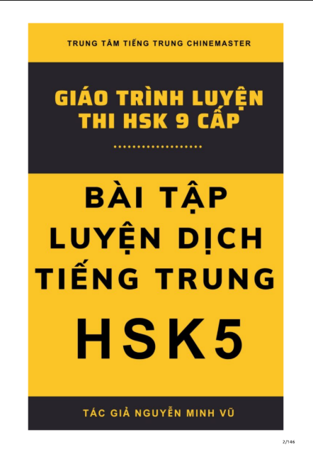 Tải FREE sách Bài Tập Luyện Dịch Tiếng Trung HSK5 PDF