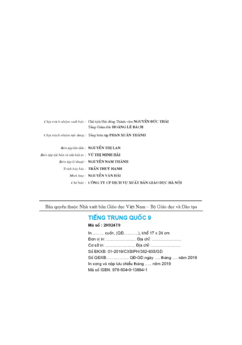 Tải FREE sách Giáo Khoa Tiếng Trung Quốc 9 PDF3