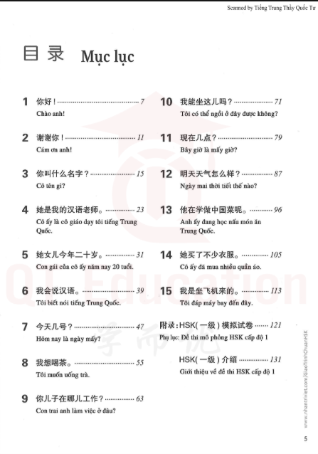 Tải FREE sách Giáo trình chuẩn HSK 1 - Sách Bài Tập PDF5