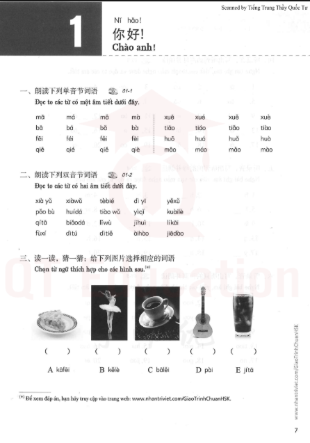 Tải FREE sách Giáo trình chuẩn HSK 1 - Sách Bài Tập PDF7