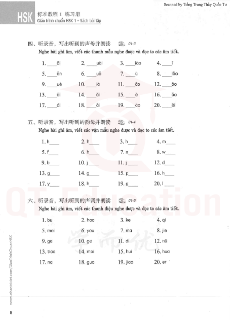 Tải FREE sách Giáo trình chuẩn HSK 1 - Sách Bài Tập PDF8