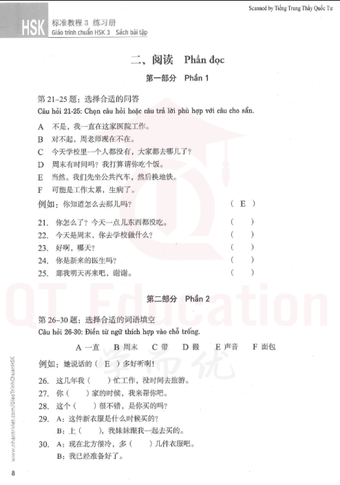 Tải FREE sách Giáo trình chuẩn HSK 3 - Sách Bài Tập PDF 14 ình chuẩn HSK 3 - Sách Bài Tập PDF5