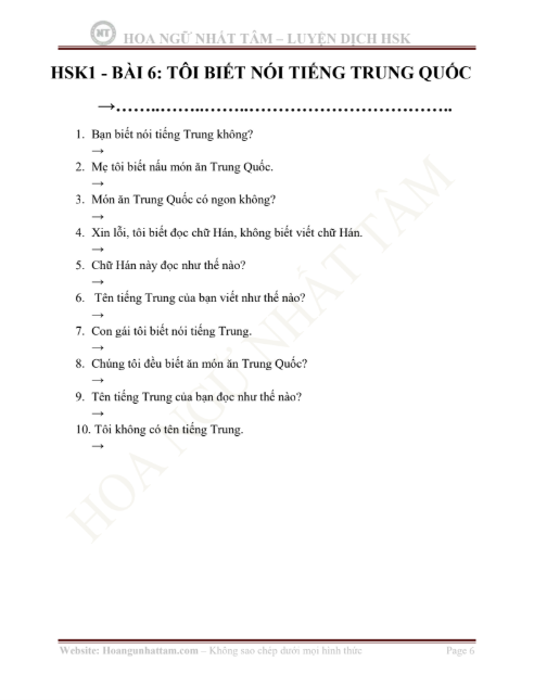 Tải FREE sách Luyện Dịch HSK1_2 PDF8