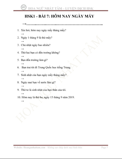 Tải FREE sách Luyện Dịch HSK1_2 PDF9