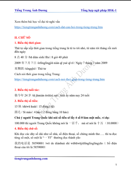 Tải FREE sách Tổng hợp ngữ pháp HSK 1 PDF 14 Tải FREE sách Tổng hợp ngữ pháp HSK 1 PDF5