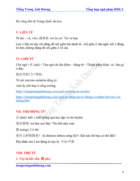 Tải FREE sách Tổng hợp ngữ pháp HSK 1 PDF 17 Tải FREE sách Tổng hợp ngữ pháp HSK 1 PDF8