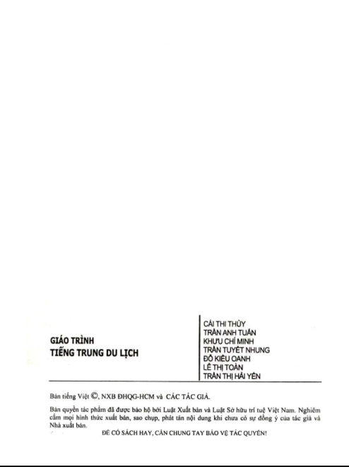 Tải FREE sách giáo trình tiếng Trung Du lịch PDF3