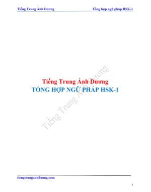 Tải FREE sách Tổng hợp ngữ pháp HSK 1 PDF